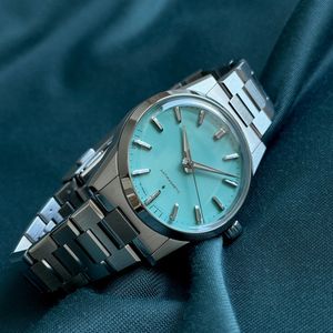 Reloj Clásico de Lujo de Acero Inoxidable 316L, Resistente al Agua 5BAR, con Logotipo Personalizado de Fábrica OEM, para Hombre, Azul, Casual, Mecánico Automático - Product Image 4