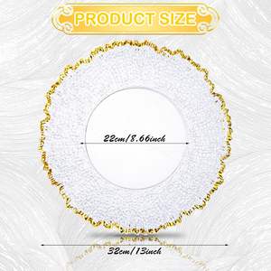 Clear Acrylic <b>Gold</b> <b>Chargers</b> <b>Plate</b> 13 Inch Wedding <b>Plate</b> Decorative Ins <b>Gold</b> Plastic <b>Charger</b> <b>Plates</b> Event Party - Product Image 2