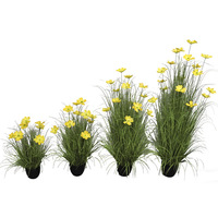 Bunga Gesang Artifisial Qishuo dalam Pot, Bahan PET/PVC, untuk Dekorasi Rumah, Fotografi Pernikahan, Indoor/Outdoor, Tanaman Pot