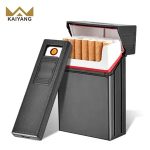 New Style Factory Supplier Custom Laser Logo Windproof Electric Cheap Plastic Cigarette Case Lighter With Coil