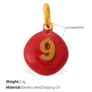 Breloques numérotées 0-9 en émail coloré, pendentifs en acier inoxydable, accessoires de bricolage de niche pour bracelets et colliers pour femmes - Vente chaude - Product Image 6