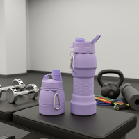 Bouteille d'eau pliable en silicone antidérapante, écologique, réutilisable, cadeau promotionnel