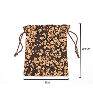 JSMART China Supplier Cork Pouch Bag Custom Cork Drawstring Bag Eco-friendly Cork Pouch Fashion Cosmetic Bag