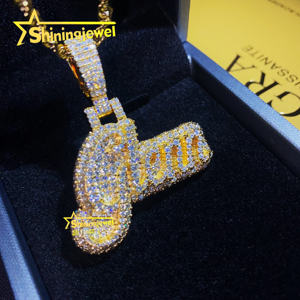 Ciondolo con ciondolo con nome personalizzato da 1.5 pollici <span class=keywords><strong>Glenn</strong></span> Moissanite con ciondolo Hip Hop gioielli Rock Idea regalo di compleanno - Product Image 6