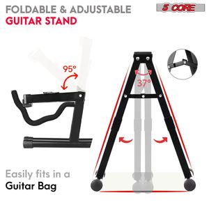 Soporte Doble para Guitarra de 5 Niveles con Altura Ajustable y Estructura de Acero Resistente para Guitarra Acústica, Eléctrica, Bajo, Mandolina, Banjo, Universal - Product Image 6