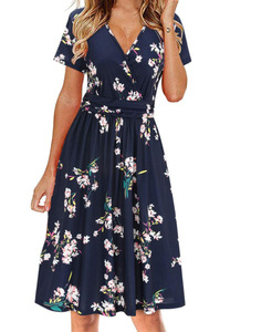 JF-vestido largo con estampado Floral para mujer, Vestido largo de playa con mangas coloridas y estampado Floral - Product Image 4