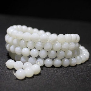 สร้อยข้อมือลูกปัดหยกขาว 108 เม็ด คล้ายเปลือกหอย ลูกประคำสำหรับสวดมนต์ ของตกแต่งสำหรับทุกเพศ เหมาะสำหรับพิธีกรรมทางศาสนา - Product Image 2
