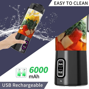 Akülü 6000mAh 380 Watt taşınabilir <span class=keywords><strong>Blender</strong></span> sallar ve Smoothies için kendini temizleme ve 6 keskin bıçak ile BPA ücretsiz taşınabilir sıkacağı - Product Image 3