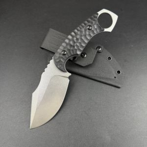 มีดพกพาสแตนเลสพร้อมด้ามจับ G10 ใบมีดตายตัวเหล็กดามัสกัส สำหรับตกปลา เอาตัวรอด ใช้งานอุตสาหกรรม คารัมบิต - Product Image 5