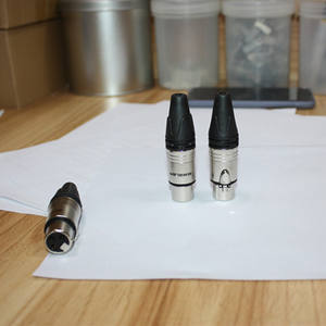 XLR 3 Pin Konektor Kabel Audio Plug Mic Betina Konektor OFC Berlapis Nikel DMX Cannon-<span class=keywords><strong>M</strong></span> Konektor Mikrofon Perumahan Hitam Perak - Product Image 4