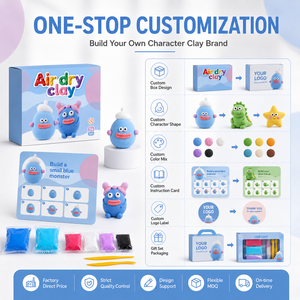 Kit de Pâte à Modeler à Séchage à l'Air Personnalisé OEM en Gros, 6 Couleurs, Guide de Fabrication, Boîte de Présentation à Marque Privée, Vente Directe Usine - Product Image 3