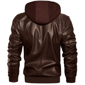 <b>Top</b> Selling Men's Winter <b>Leather</b> Jacket Coated Canvas Stand Collar Breathable Quick Dry Custom Made <b>High</b> Quality - Product Image 3