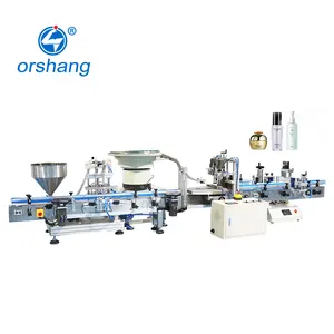 Automatic Cosmetic Bottle Cleaning Paste Shampoo Bottle Filling Capping and Labeling Machine Production Line