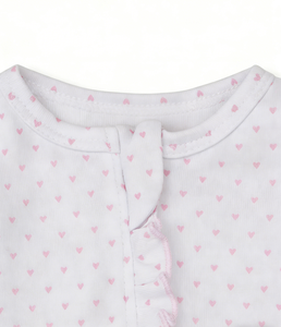 2026 Tutina Neonato con Zip e Orsetto, Cuori Rosa, per Bambine, Collezione Layette - Product Image 4