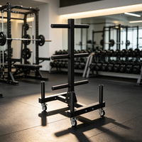 Support mobile OKPRO pour haltères et barres de musculation avec 4 trous pour barres – Équipement de gym professionnel