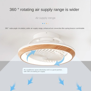 Ventilateur de plafond avec lampe à tête oscillante à 360 degrés, grain de bois d'Europe du <span class=keywords><strong>Nord</strong></span>, chambre à coucher, restaurant, télécommande 220V/110V - Product Image 2