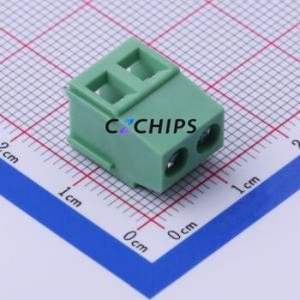 DB128L-5.08-2P-GN-P Screw Terminal Block Through hole Component (THT),P=5.08mm Connector 1x2P 5.08mm Green Through Hole - Product Image 1