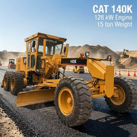 Niveleuse sur pneus Caterpillar CAT 140K en bon état avec moteur C7 ACERT
