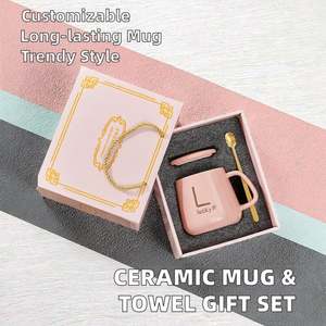 Hot Sales Bear Boy and Girlfriend Ceramic Coffee Mugs and Towel <b>Gift</b> <b>Set</b> for Business New Year or Birthday - Product Image 2