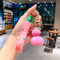 Porte-clés PVC Kawaii Animaux au Volant : Koala, Canard, Chien – Porte-clés en Caoutchouc PVC Personnalisable 3D pour Décoration