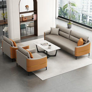 Ensemble de canapés de bureau Saint-Lee en cuir PU, éponge haute densité, meubles durables pour réunions et réceptions - Product Image 2