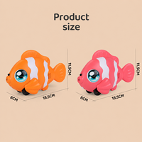 Jouet éducatif sensoriel Poisson-clown avec lumière et musique, jouet électrique rampant anti-collision pour bébés, tout-petits et enfants