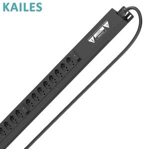 מטען חשמלי בסיסי (PDU) מסדרת KAILES(KLS) K22, 32 אמפר, 3 פאזות, מתח AC 346-415VAC, 24 שקעים ברזילאים + 3 נורות חיווי חשמל מתחלפות, שחור - Product Image 3