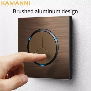 Công tắc đèn tường LED chất lượng cao hợp kim nhôm kiểu cổ điển EU 220V, màu cà phê, nút reset đa năng, ổ cắm điện - Product Image 4