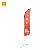 TJ Offre Spéciale personnalisé imprimé Promotion drapeau de plumes publicité extérieure avec mât de drapeau
