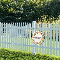 Sublimation blanche 5mm MDF forme ronde bois suspendu 10 12 pouces porte cintre signe de porte avant pour maison, jardin, cour décoration de noël