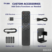 Control Remoto Universal KEYUAN TY-16J Anti-Golpes con Batería AAA, 4 Botones y Alcance de 20m para TV