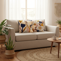 Housse de coussin personnalisée avec motif floral coloré et vibrant, broderie au crochet