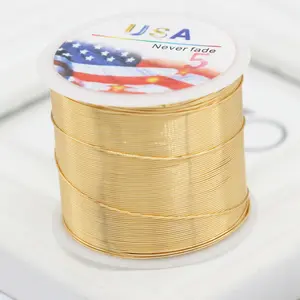 Factory Wholesale Jewelry Multi 8 Sizes Gold Plated Copper Wire For Jewelry Diy