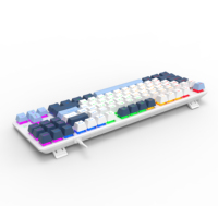 Hotswap RGB Clavier mécanique de jeu russe Commutateurs rouges Interface 87 touches de type C Langue anglaise avec couleur