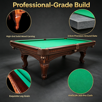 Table de billard américaine 7/8/9 pieds, cadre en bois massif, poches en cuir, plateau en ardoise écologique, haute qualité, style antique rustique