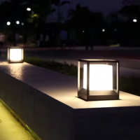 Lampe de poteau extérieure IP65 E27 DSLUX avec ampoule LED remplaçable, corps en aluminium et PC, MAX 40W, 3000K-6500K, éclairage pour jardin, clôture, portail, villa
