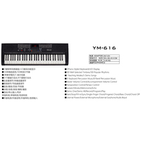 Yongmei Clavier de Piano Prêt à Expédier Affichage 61 Touches Clavier Électronique Orgue Électronique Piano 61 Touches Instrument de Musique