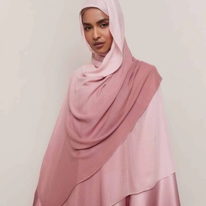 Listo para enviar Premium Ombre mujeres musulmanas 60g Modal Tie-dye bufanda Hijbs suave transpirable Hijabs - Product Image 1