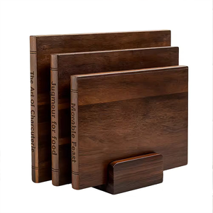 Juego de Tablas de Cortar Multifuncionales Antideslizantes de Madera de Nogal en Forma de <span class=keywords><strong>Libro</strong></span> con Soporte, Duraderas, Antibacterianas y Fáciles de Limpiar - Product Image 2