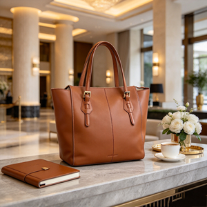 Bolso de mano grande marrón para mujer, bolso clásico con asa superior, bolso práctico y espacioso para el trabajo, viajes de negocios, uso diario - Product Image 5