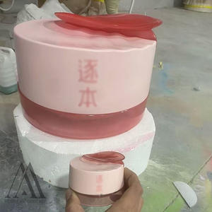 Grande Réplique de Pot de Soins Cutanés en FRP - Sculpture d'Exposition de Beauté, Décoration d'Événement <span class=keywords><strong>Pop</strong></span>-<span class=keywords><strong>up</strong></span>, <span class=keywords><strong>Figurine</strong></span> d'Art 3D - Product Image 4