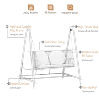 Fauteuil suspendu de patio individuel Meiqi moderne et écologique, résistant aux intempéries, avec structure en acier au carbone, idéal pour balcon, jardin, cour et parc