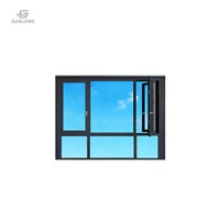 Ventanas residenciales impermeables de aislamiento recto de fábrica, ventanas abatibles de vidrio templado Doble