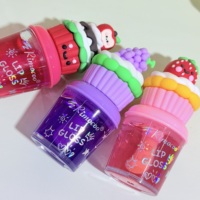 Rimocoo Ensemble de 24 gloss à lèvres en forme de cupcake 3D mignon, kit de gloss à lèvres mignon en forme de dessin animé, gloss hydratant et brillant pour les lèvres
