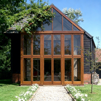 Véranda en aluminium pour villa, parc, jardin, avec double vitrage trempé, toit arqué incurvé écologique, utilisation quatre saisons, maison moderne