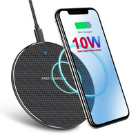 Evrensel 15W 10w Qi kablosuz şarj cihazı Led ışık Iphone Samsung cep telefonu için kablosuz şarj cihazı