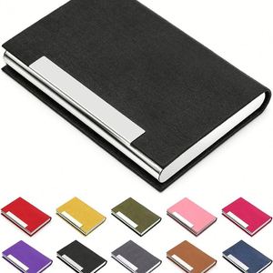 Porte-cartes professionnel portable en cuir PU avec logo personnalisé et acier inoxydable, modèle X49 - Product Image 1