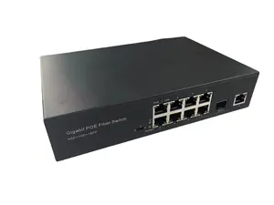 OEM ODM 150w 10/100/1000 Mbps 8 Ports Gigabit 1 SFP AI Poe Switch 8 Puerto Network Switch