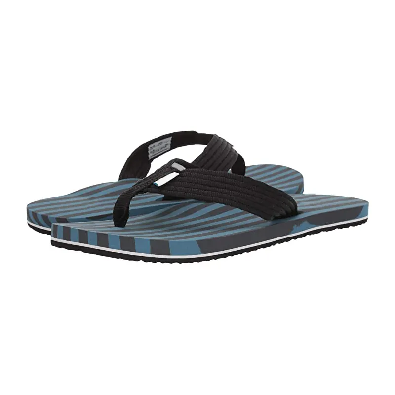 Moda venda on-line preto durável EVA sola lona correias dos homens indoor flip flops