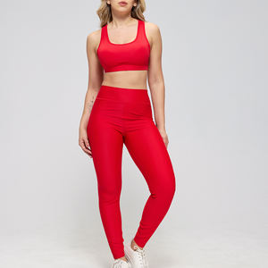 Комплект для йоги и фитнеса: леггинсы и топ с высокой талией, дышащий, на заказ, больших размеров, из нейлона, 2 предмета - Product Image 2
